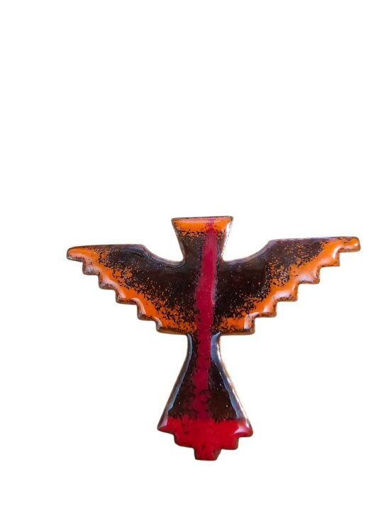 Unbranded Jewelry - Vintage Enamel Thunderbird Brooch Copper Tone Southwest Native Style Bird Pin